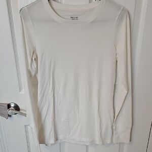 Mossimo Supply Co. White Long Sleeve Tee